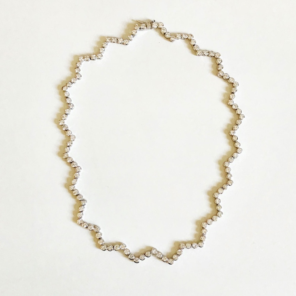 Clear CZ Bridal Necklace / Wedding Jewelry - Picture 7 of 7